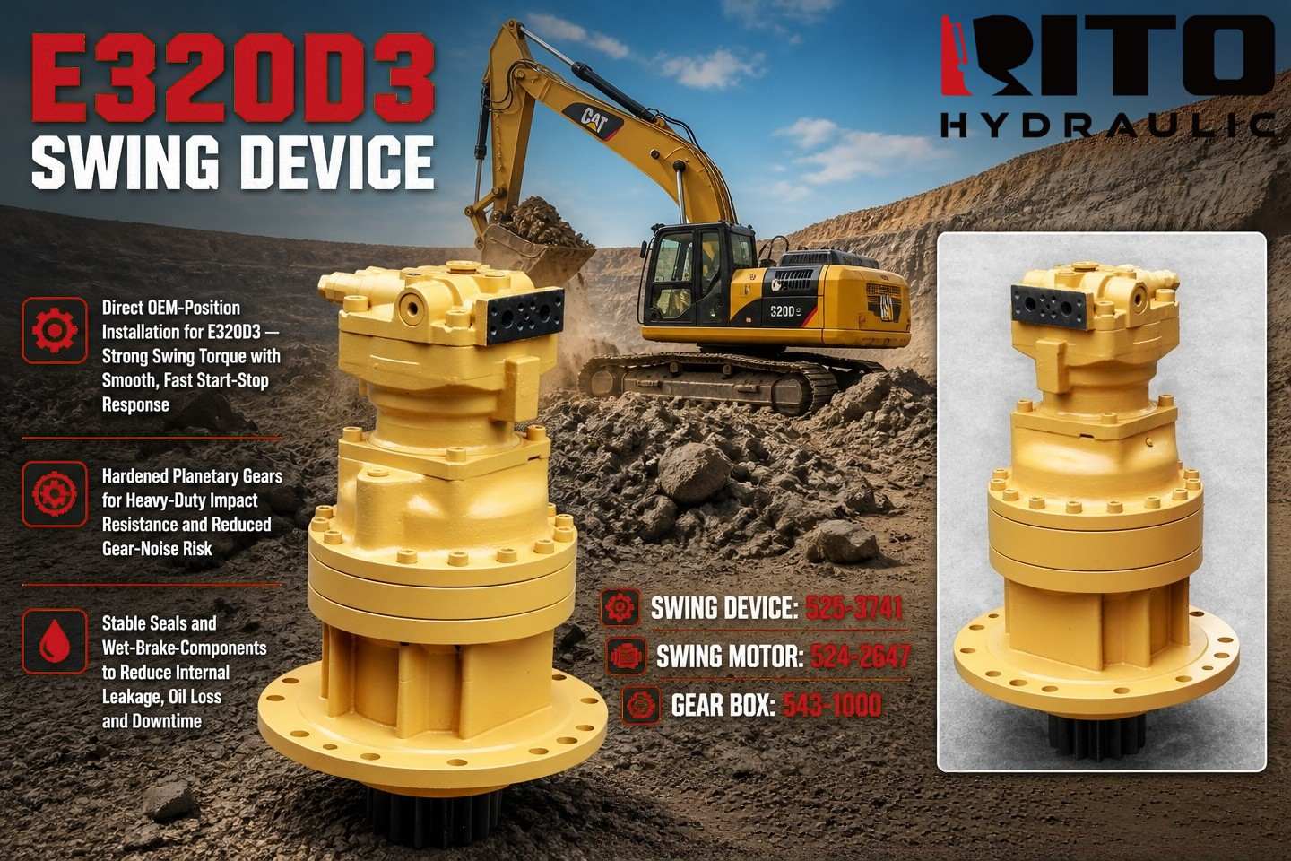 Conjunto de motor de giro para Caterpillar 320D3: Guía completa de montaje y compra