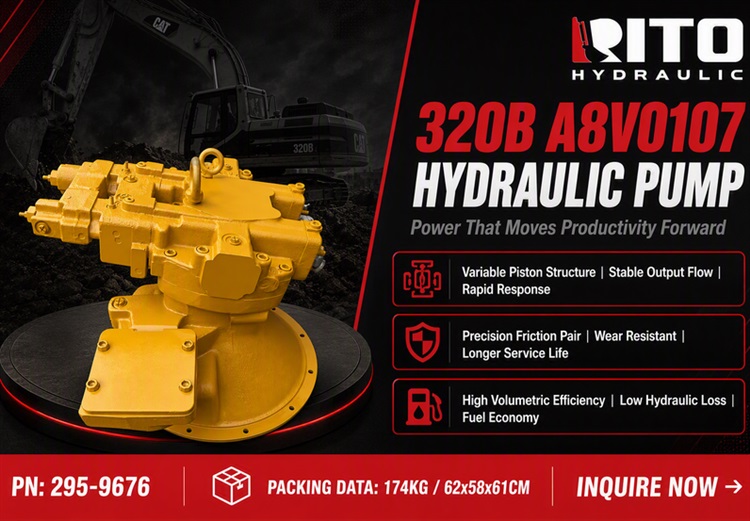 Bomba hidráulica CAT 320B A8V0107: especificaciones, síntomas de fallo y guía de sustitución (2026)