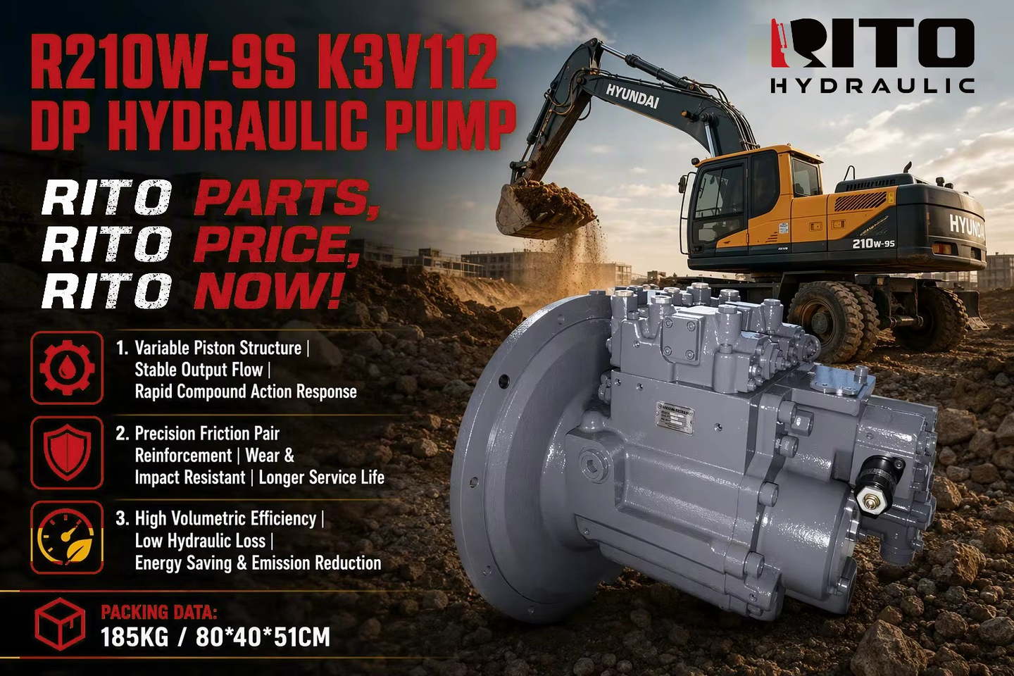 Explicación de la bomba hidráulica para Hyundai R210W-9S: Qué significa realmente el número de modelo K3V112DP
