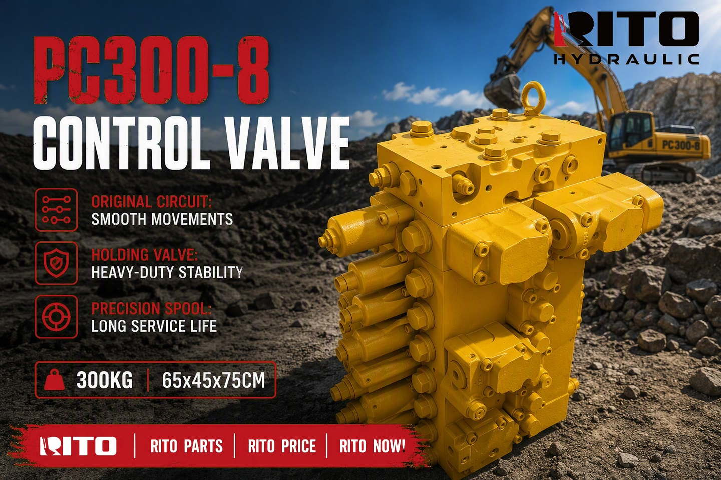 Válvula de control Komatsu PC300-8 explicada: qué es, en qué máquinas encaja y CLSS frente a una válvula convencional