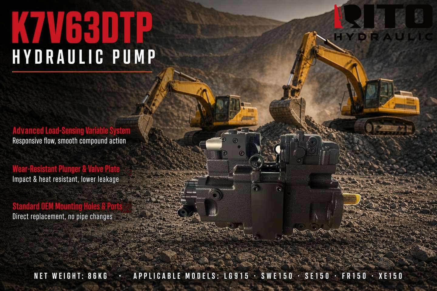 Bomba hidráulica Kawasaki K7V63DTP: ¿qué la convierte en la pieza ideal para excavadoras de 15 toneladas y cómo conseguirla correctamente?