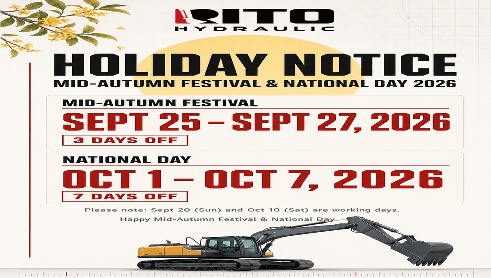 Aviso de vacaciones de RITO Hydraulic — Festival del Medio Otoño y Día Nacional 2026