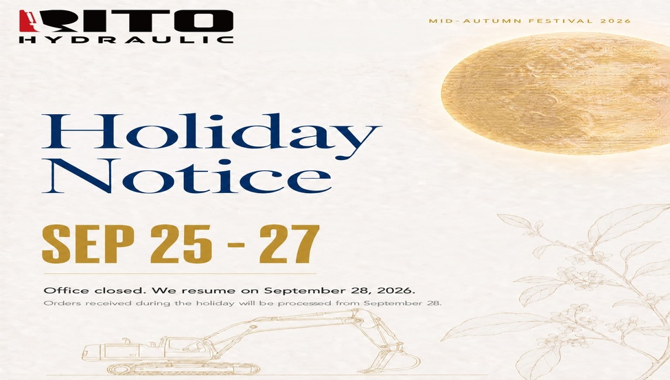 Aviso de vacaciones del Festival del Medio Otoño 2026 de RITO Hydraulic